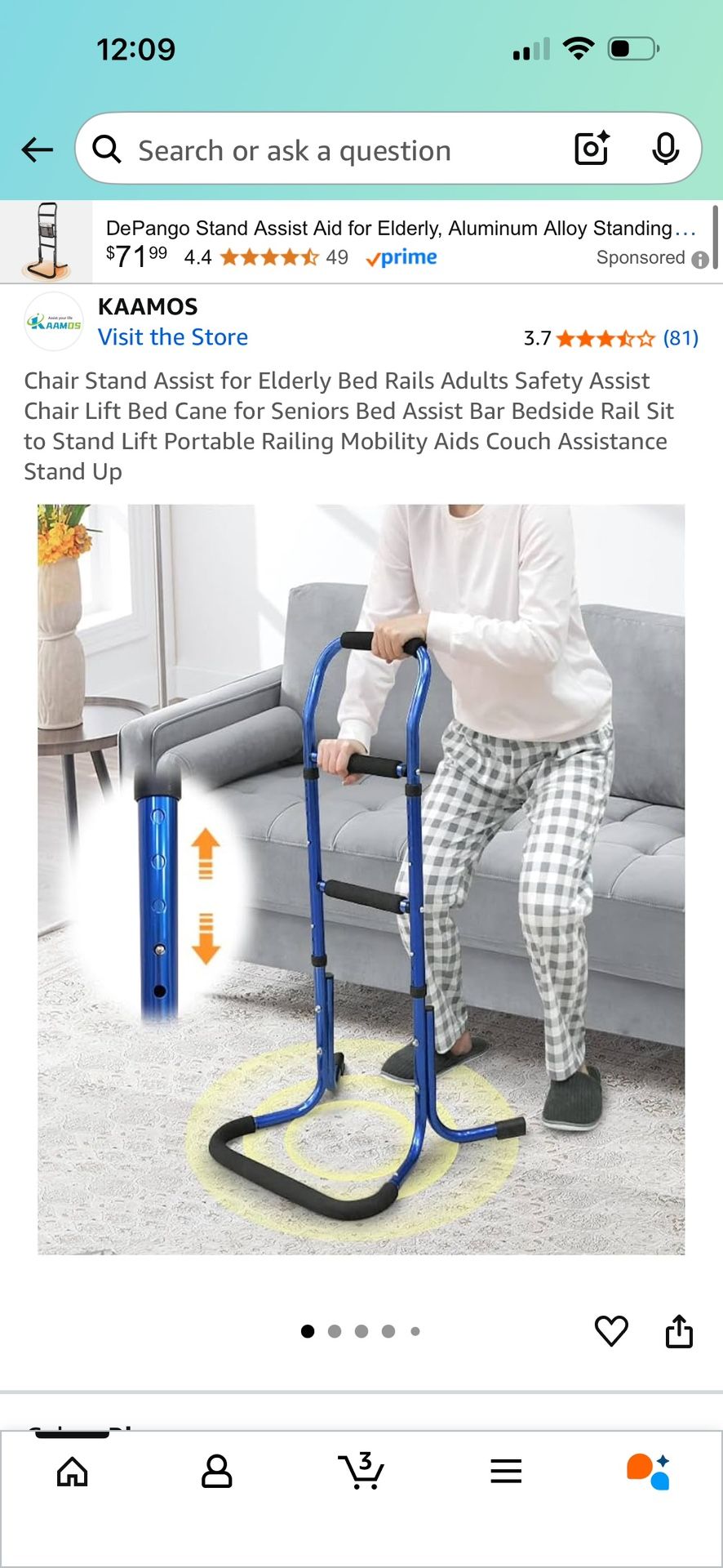 Portable Railing Mobility Aids Couch Assistance 