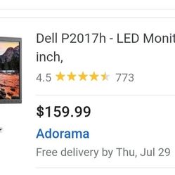 Dell P2017H 20" LED monitor (×2)