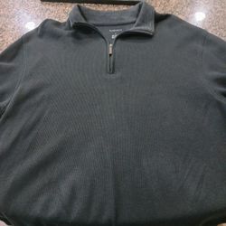Van Heusen Mens 1/4 Zip Black Sweater