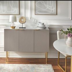 Sideboard/Buffet with Adjustable Shelves Taupe White Or Dark Green