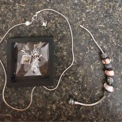 Pandora Bracelet and Daughter Necklace 
