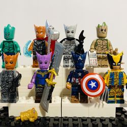 I Am Groot x8 Minifigures Superhero Bundle | New Custom Lego Compatible Toys