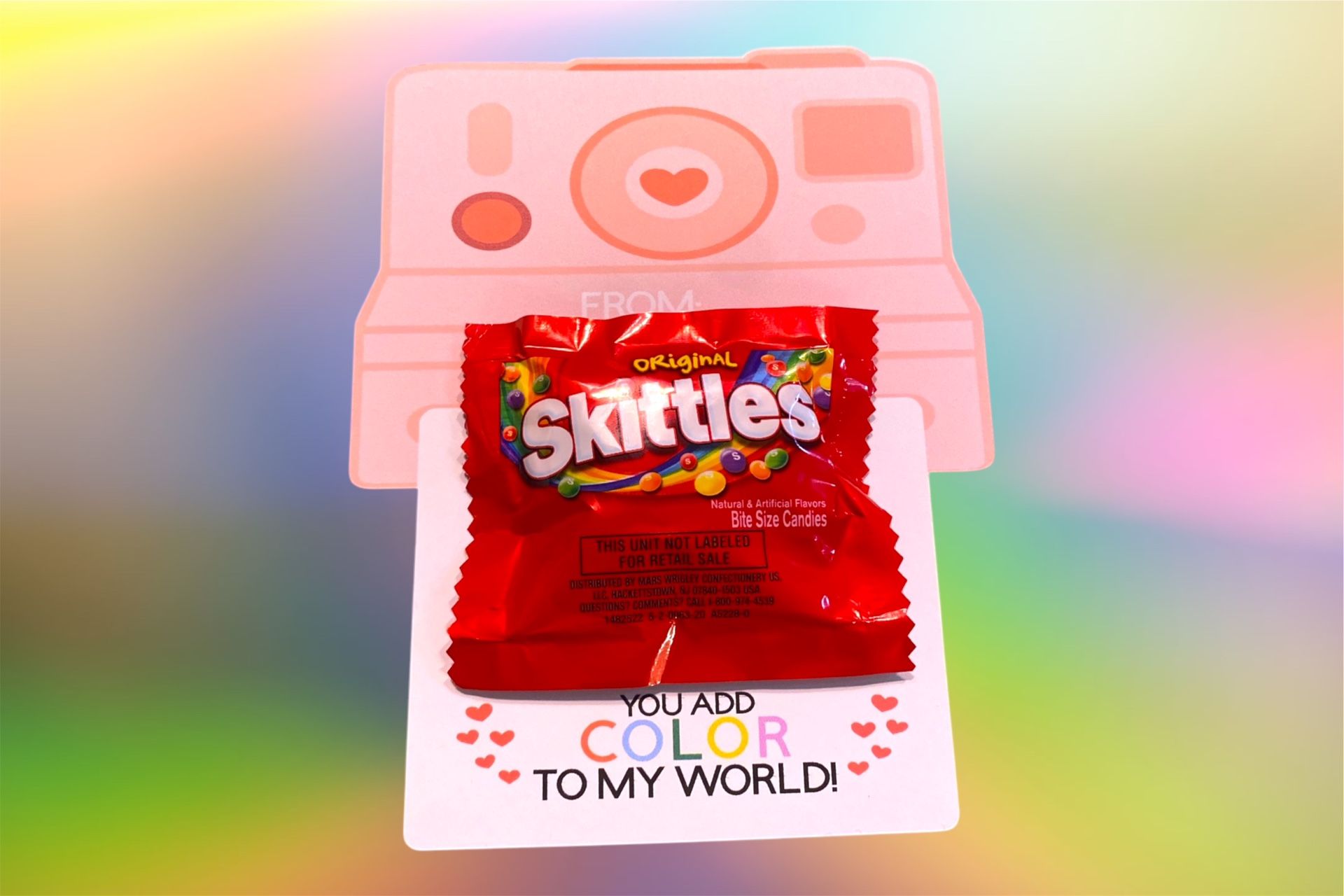 Personalized “Skittles” Kids Valentines Day Cards
