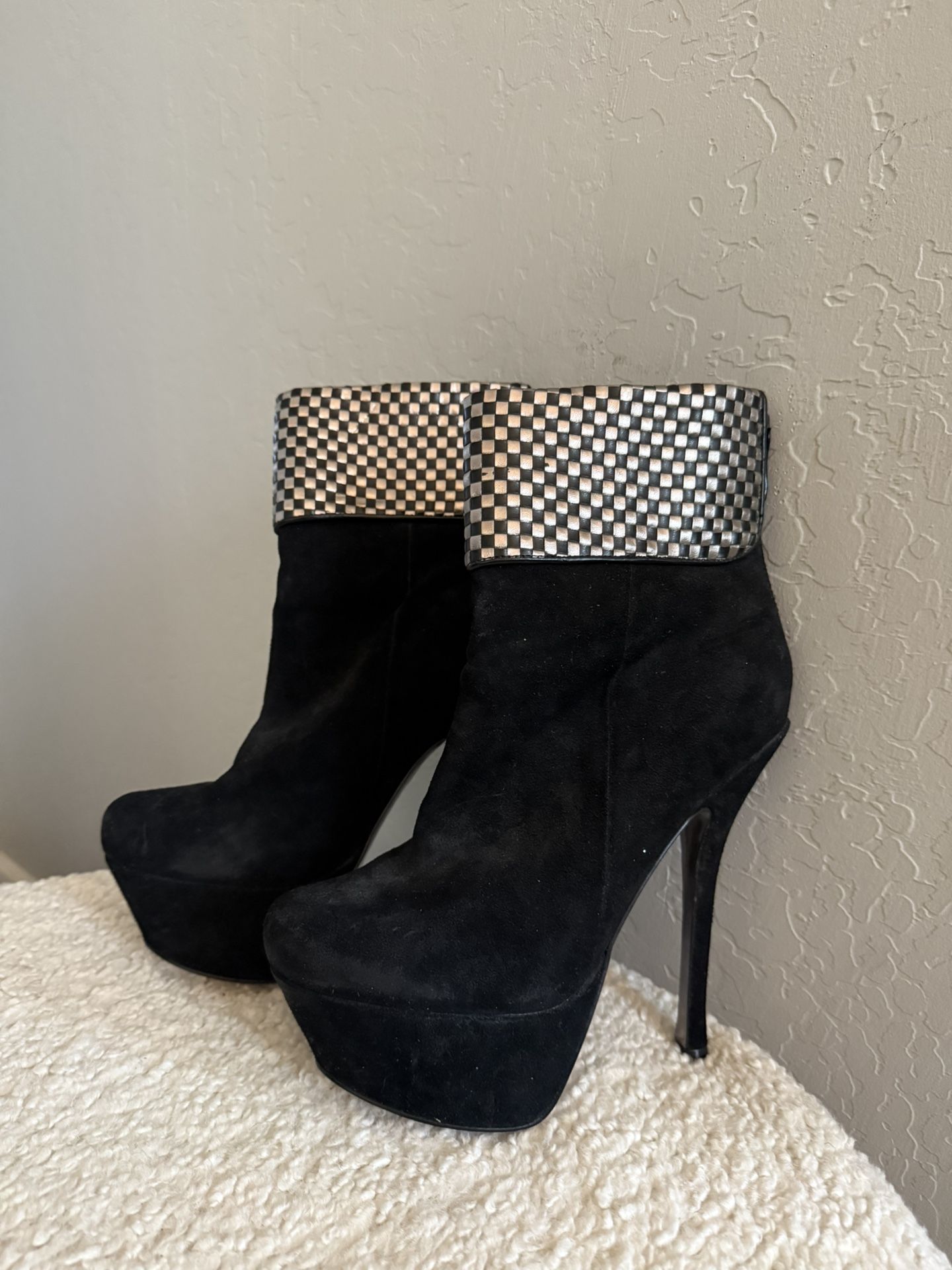 BEBE Mia Black Suede Leather Bootie (size 8)