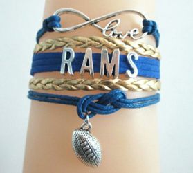 Rams Infinity Charm Bracelet