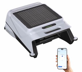 Pura V12 Solar Powered Automatic Pool Surface Skimmer Robot with APP Support,24/7 Continuous Cleaning