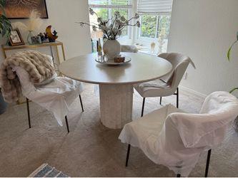 Marble Stone Round Dining Table 48”