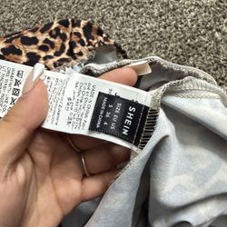 SHEIN, Short Sleeve, Leopard Print, Small
