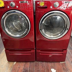 Red washer and dryer set for sale outlet