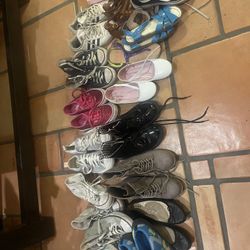 Girls Size 2 Shoe Lot And Girls 7/8 Clothing Lot