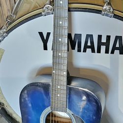 Johnson Acoustic Guitar – Needs Tuner Repair – Blue – $40