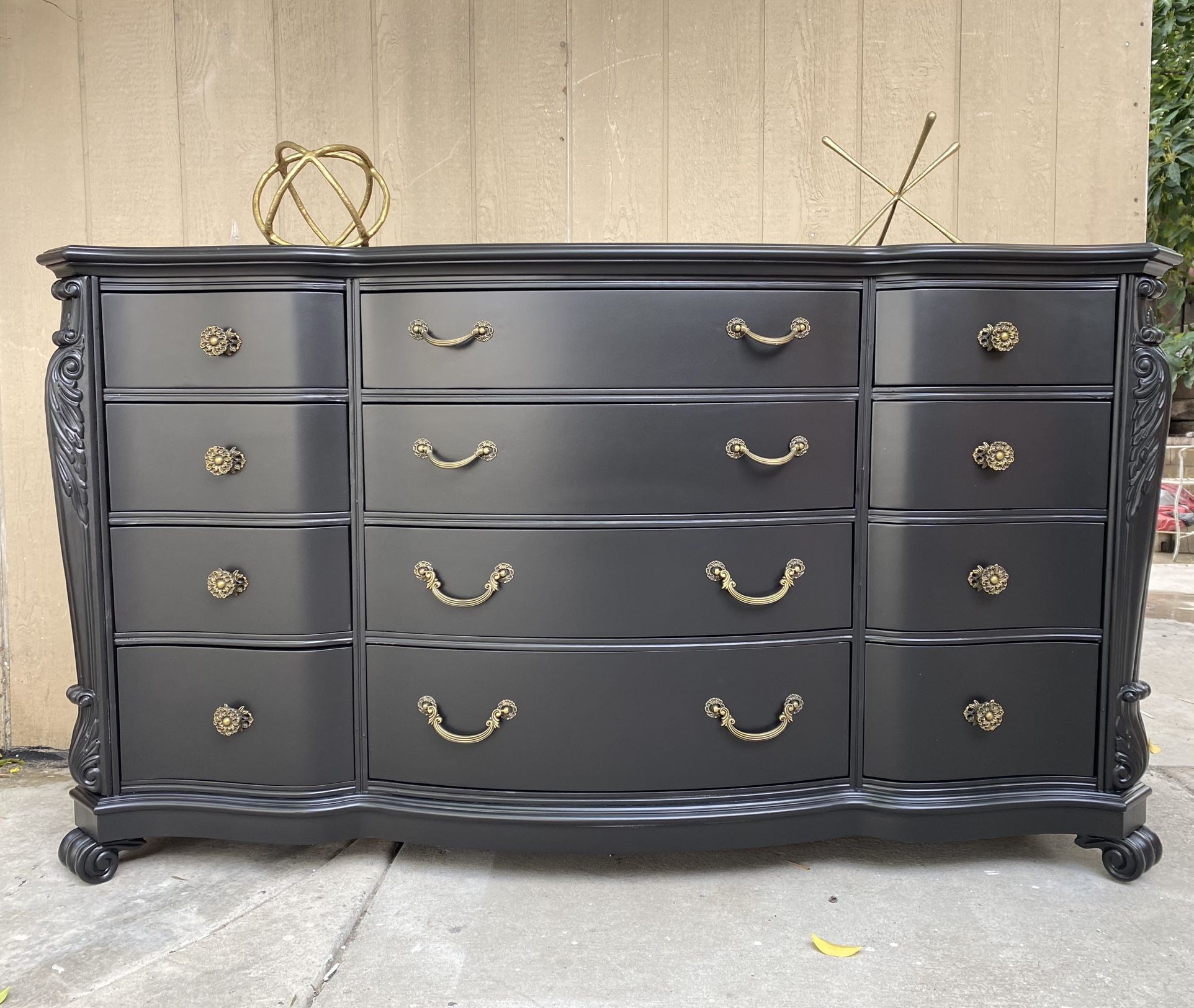 Gorgeous black & gold dresser or console