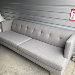 CB2 Grey Tufted Couch 