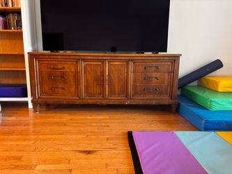 Walnut Dresser and Armoire Cabinet