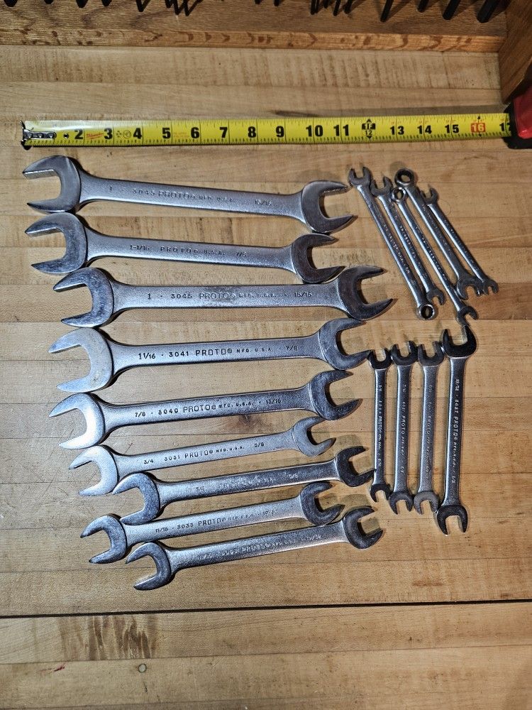 Vintage Proto Professional SAE Open End Wrench USA Made