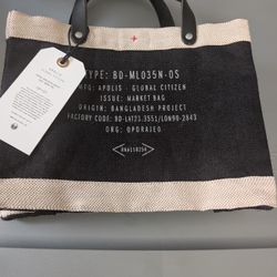 Apolis Global Citizen Market Tote With Leather Handles 