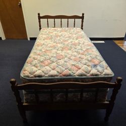 Single Bed Frame, Mattress And Box Spri G