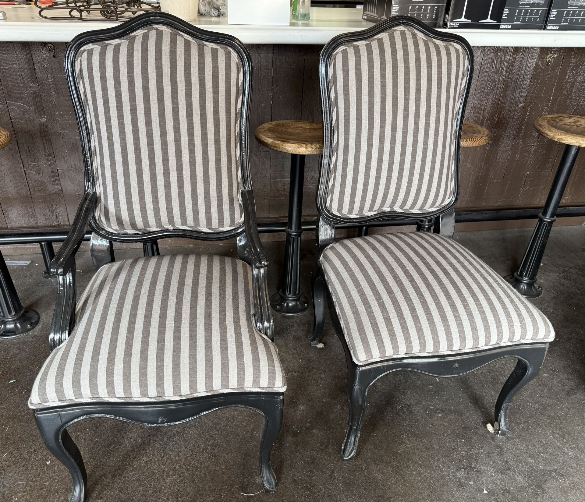 Vintage Striped Dining Chairs