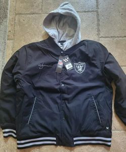 NFL LV RAIDERS HOODED BOMBER JACKET XL, BY THE WILD COLLECTIVE. NEW. WYNN LOGO