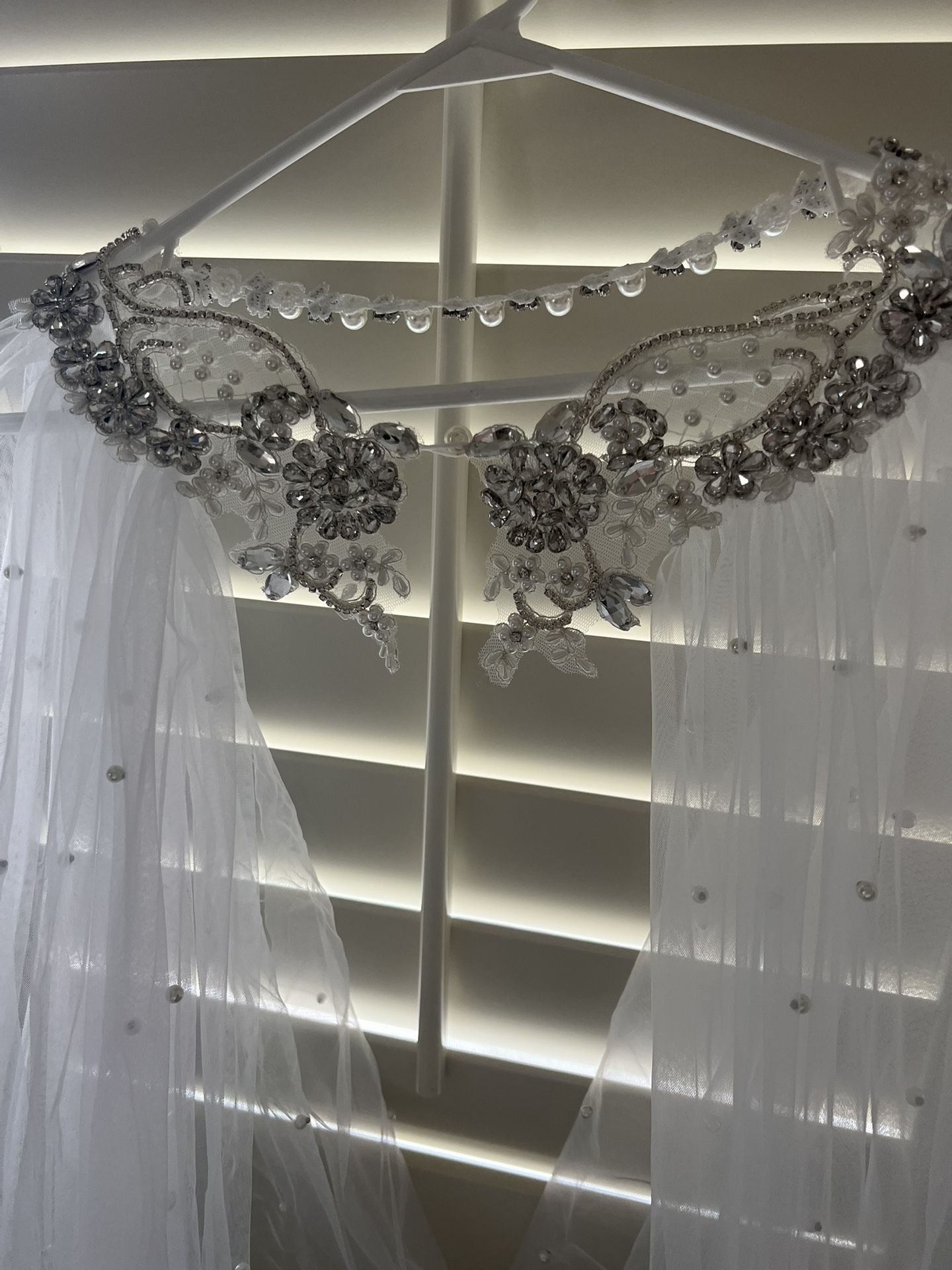 Rhinestone And Pearl Cape (wedding)