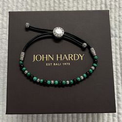 John Hardy Malachite & Onyx Adjustable Beaded Cord Bracelet