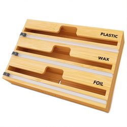 SpaceAid WrapNeat 3 in 1 Wrap Organizer with Cutter for Kitchen Storage Organization