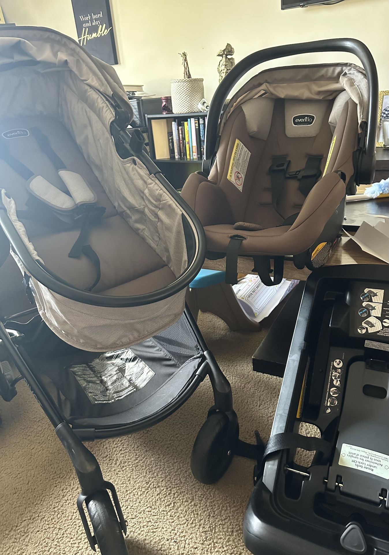 Infant Evanflo Car Seat And Stroller Set