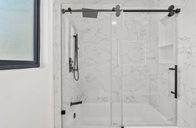 Shower Doors, Kitchen Cabinets And Counter Tops