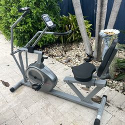 Sunny Health & Fitness Compact Recumbent Performance Bike with Dual Motion Arm Exercisers, Quick Adjust Seat & Op