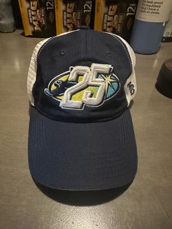 Tampa Bay Rays Hat Melonwear Trucker Cap Men's Adjustable SnapBack Navy White 25th Anniversary