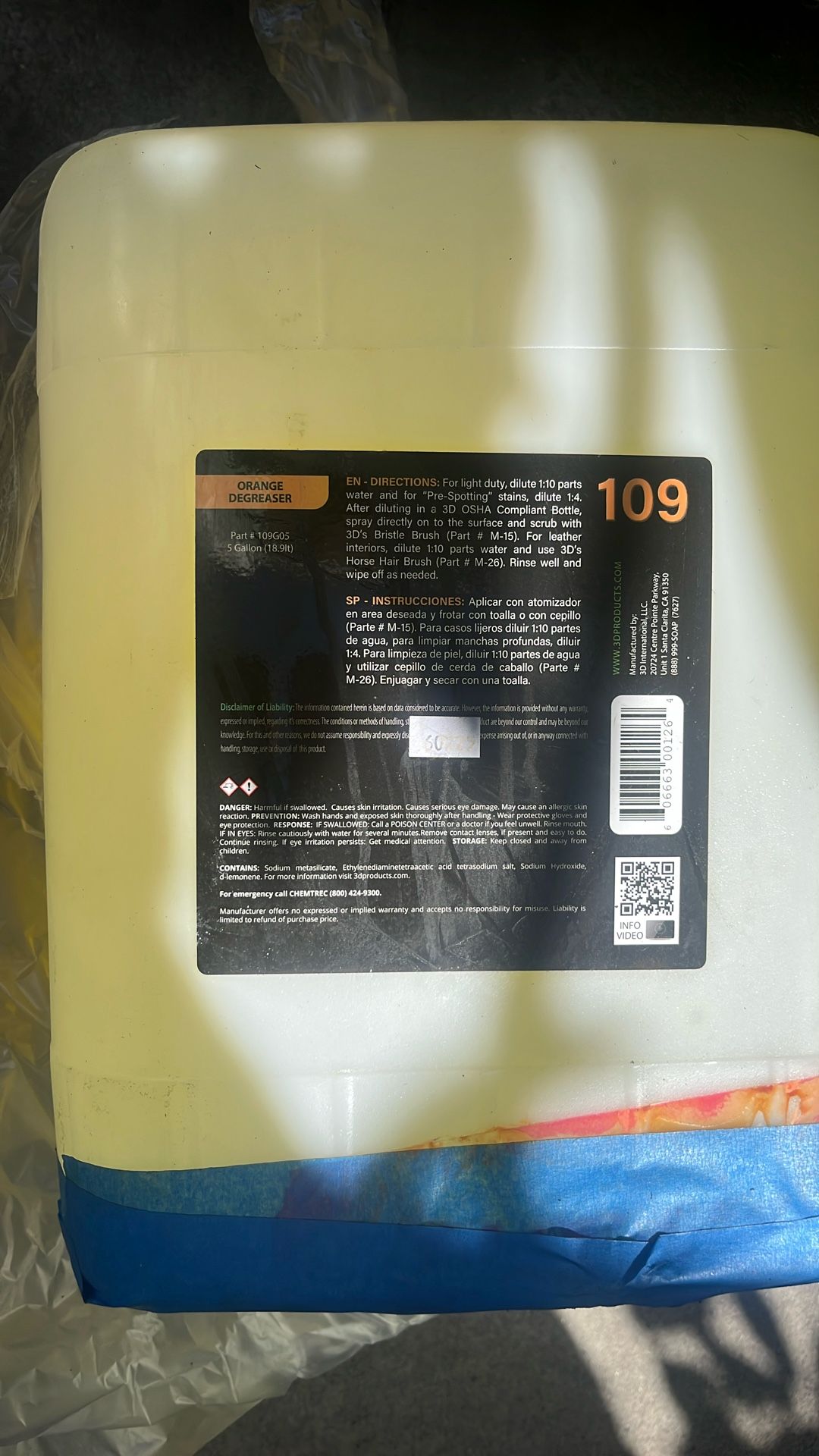 3 Gallons Orange Degreaser 