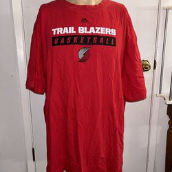 NBA Majestic Portland Trail Blazers Basketball Men's Red Jersey Shirt Tee Sz 3XL