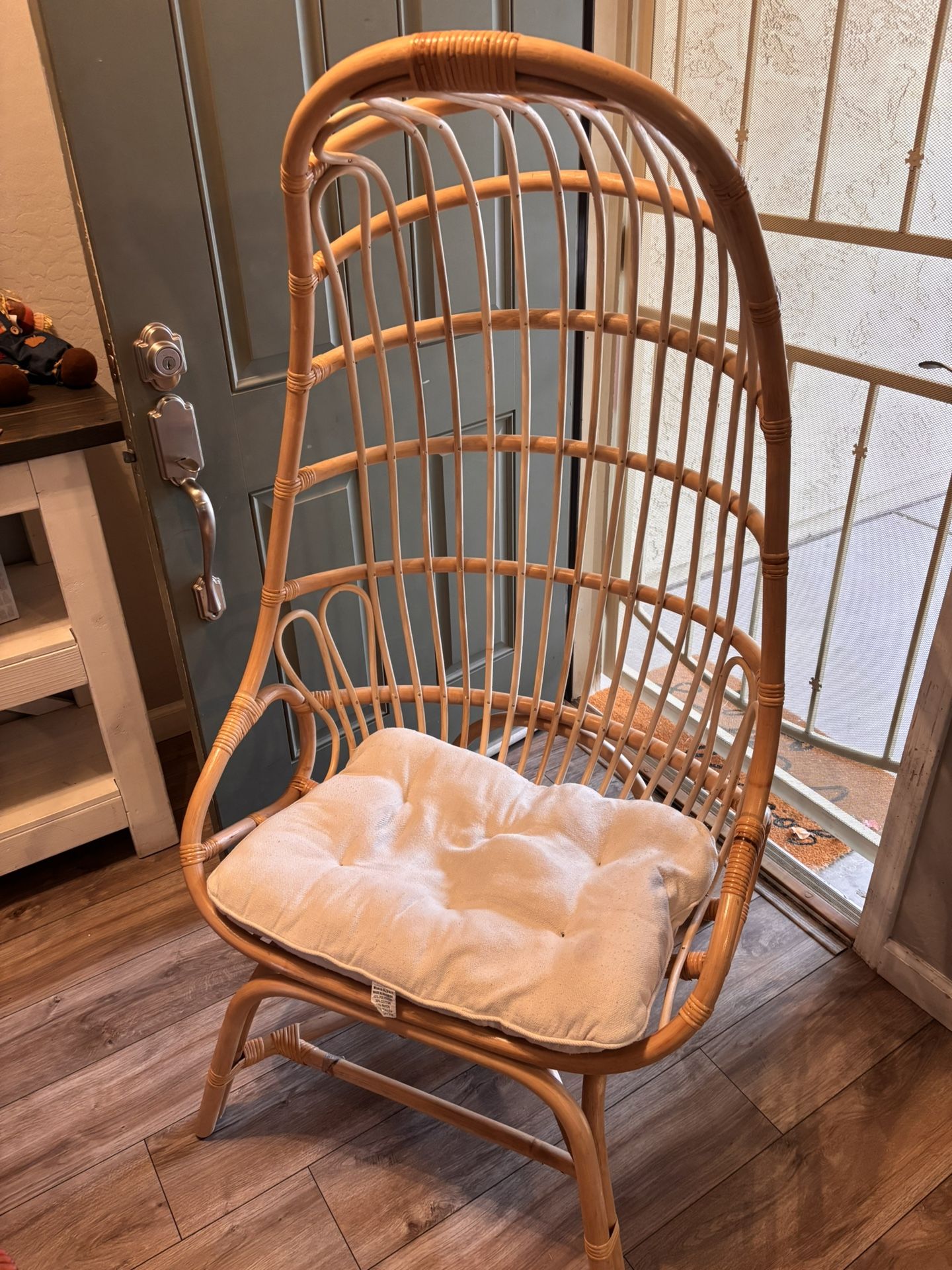 Natural Rattan Fallon Cocoon Chair with Cushion