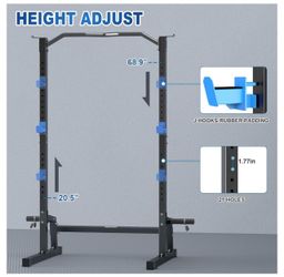 BEKING Squat Rack,All-in-ONE Power Rack Cage with Pull Up Bar, Adjustable Power Cage with Barbell Rack & Weight Plate Storage,Strength Training Workou