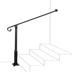 Stair Handrail Wrought Iron, Step Handrail Safety Non-Slip and Rust Resistant