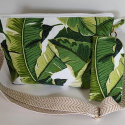 Handmade Palm Leaf Purse With Matching  Cushion Sunglass Case 