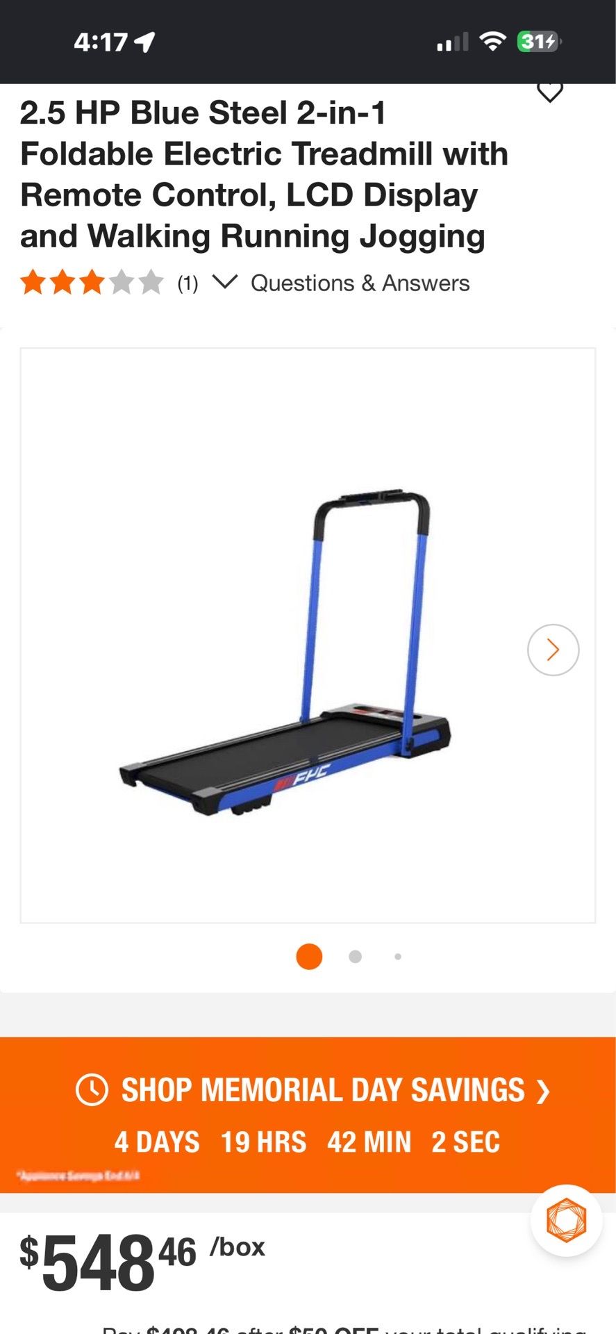 Electric treadmill