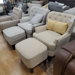 Accent Chair With Ottoman 