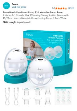 Paruu P16 Wearable Hands-Free Breast Pump 2-Pack
