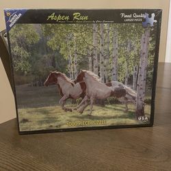 White Mountain Aspen Run 1000 Piece Puzzle. 2015. Sealed!! New.