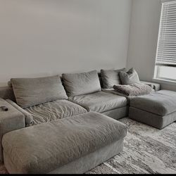 Four hands 5 Piece Grey Couch 