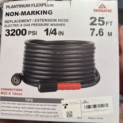 YAMATIC Super Flexible Pressure Washer Hose 25FT 1/4", Kink Resistant Power Washer Hose Replacement for Flexzilla Uberflex Ryobi Troy Bilt Honda Leak-