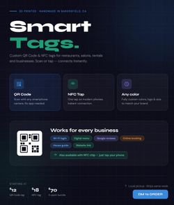 Custom 3D Printed QR Code & NFC Tags – Wi-Fi, Menu, Reviews & More | Bakersfield