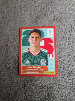 Panini FIFA World Cup 2026 MEX 10 Edison Alvarez Mexico Player Portrait Sticker Red Parallel
