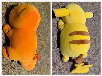 Pokemon Charmander and Pikachu Sleeping Kids' Plush Buddy