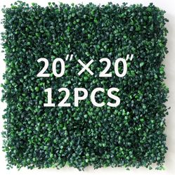 Artificial Grass Wall Boxwood Panels 20"X20" , 12 Pcsw