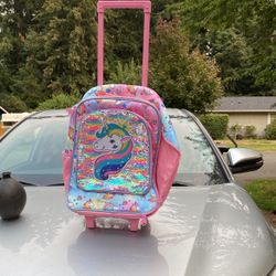 Unicorn Kids Rolling Backpack