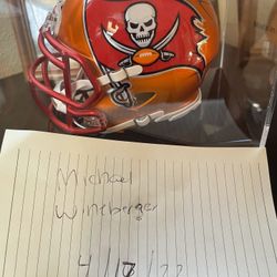 Mike Evans Signed mini Helmet