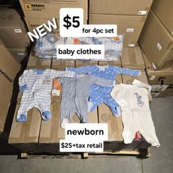 New Set Of Baby Clothes  Only $5 For Each Set Of 4pc . 