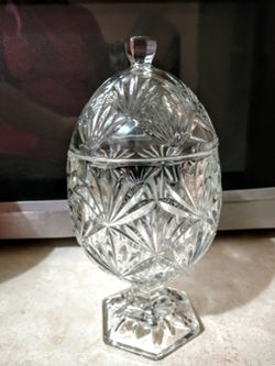 Vintage Crystal Candy Dish With Lid